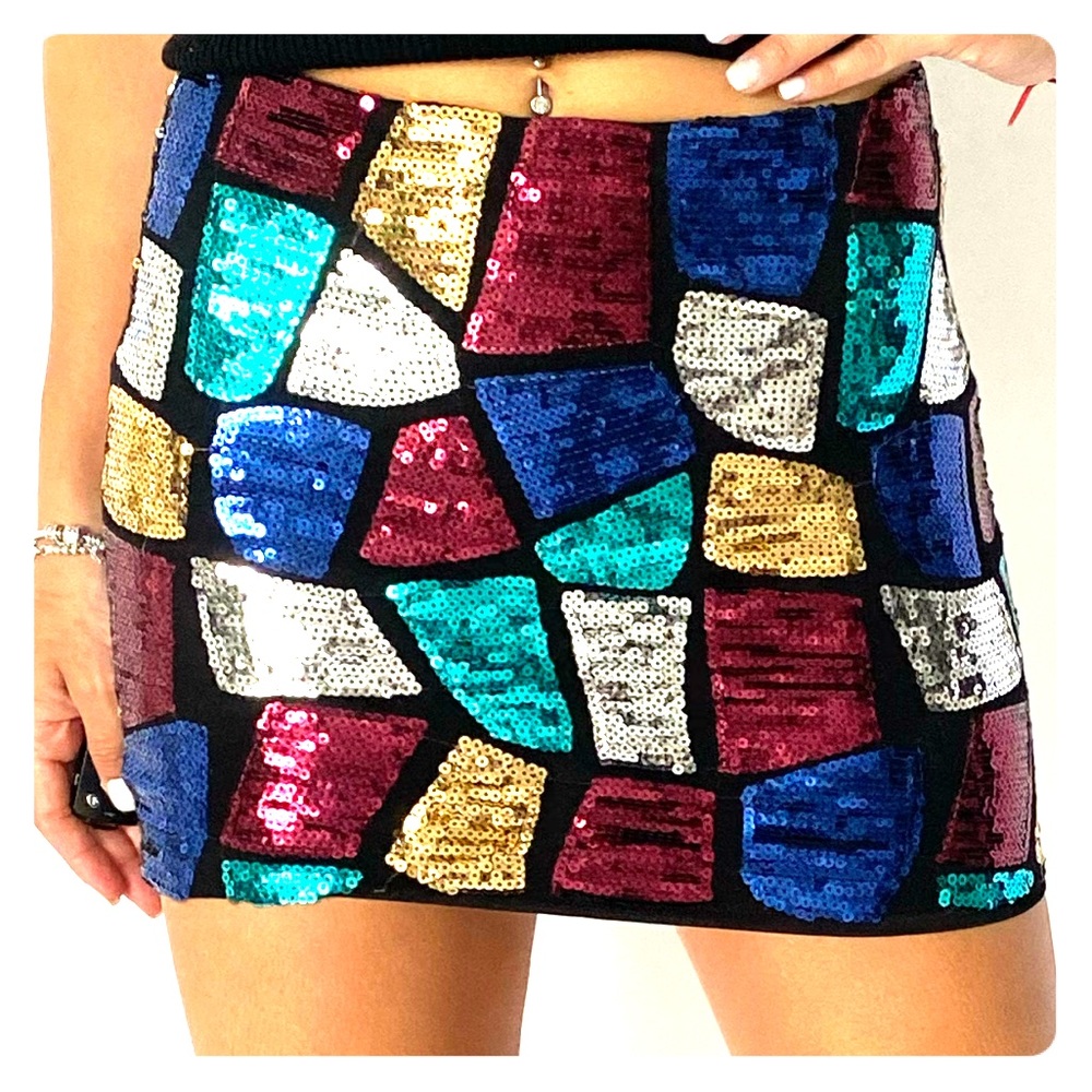 Sequin mini skirt